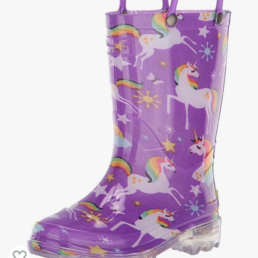 Western Chief light up Rain boots leopard ,toddler girls